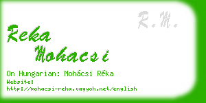 reka mohacsi business card