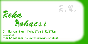 reka mohacsi business card